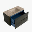 Mondiaz CIRO-DLUX Meuble de salle de bains - 90x45x50cm - Plan-vasque solid surface Arena - 1 cuve Centrale - 1 trou de robinet - 2 tiroirs - Shadow SW1532316