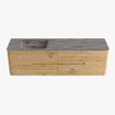 Mondiaz CIRO-DLUX Badkamermeubelset - 170x45x50cm - Solid surface wastafel Oza - 1 wasbak Links - zonder kraangaten - 4 lades - Oak SW1531142