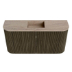 Mondiaz JOYA-DLUX 83.2cm toiletmeubel - ronding links en rechts kleur Shadow - Wastafel FAYE positie Midden 1 kraangat kleur Saba. SW1425167