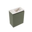 MONDIAZ TURE-DLUX Meuble de toilette 40 cm Army. Lavabo EDEN Frappe position droite. Sans trou de robinet. SW1102631