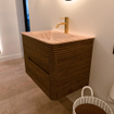 Mondiaz CIRO-DLUX Ensemble de meubles de salle de bains - 70x45x50cm - lavabo en solid surface Saba - 1 vasque au milieu - 1 trou de robinet - 2 tiroirs - Dusk SW1533409