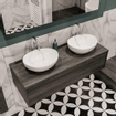 Mondiaz LUSH Meuble salle de bains avec 1 tiroir lavabo BARCO 120x30x45cm double 2 trous de robinet Anthracite SW409621