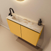 MONDIAZ TURE-DLUX Meuble toilette - 80cm - Ocher - EDEN - vasque Frappe - position gauche - 1 trou de robinet SW1102879