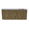 Mondiaz JOYA-DLUX 101.6cm meuble de toilette - arrondi gauche couleur Dusk - Vasque FAYE position Droite 1 trou de robinet couleur Oza. SW1426013