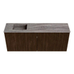 Mondiaz JOYA-DLUX 100cm meuble de salle de bains - couleur Walnut - Vasque FAYE position Gauche Sans trou de robinet couleur Oza. SW1424569