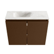 MONDIAZ TURE-DLUX Meuble toilette - 60cm - Rust - EDEN - vasque Ostra - position gauche - sans trou de robinet SW1105072