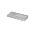 INK United wastafel - 100x45x11cm porselein rechts zonder kraangat incl. porseleinen click plug en verborgen overloop systeem - glans wit SW956095