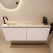 MONDIAZ TURE-DLUX 120cm meuble de WC Rosee. EDEN lavabo Frappe position gauche. Avec 1 trou de robinet. SW1105180