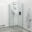 FugaFlow Boutry Quick Fit cabine de douche - carré - 90x90x195cm - accès d'angle - porte coulissante - anti calcaire - Chrome SW999907