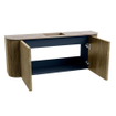 Mondiaz JOYA-DLUX 103.2cm meuble de salle de bains - arrondis gauche et droite couleur Dusk - Vasque FAYE position Milieu 1 trou de robinet couleur Arena. SW1425791