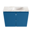 MONDIAZ TURE-DLUX Meuble toilette - 60cm - Jeans - EDEN - vasque Frappe - position droite - sans trou de robinet SW1102823