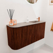 Mondiaz JOYA-DLUX 81.6cm toiletmeubel - ronding links kleur Ruby - Wastafel FAYE positie Rechts 1 kraangat kleur Saba. SW1425614