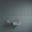 Clou Flush 3 fontein 36x18cm met kraangat rechts mat blauw keramiek SW795720