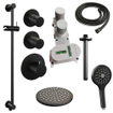 BRAUER Black Edition Regendoucheset inbouw - hoofddouche 20cm - plafondarm 20cm - 3 gladde knoppen - inclusief inbouwdeel - handdouche rond 3 standen - mat zwart SW486514