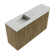 Mondiaz JOYA-DLUX 81.6cm toiletmeubel - ronding rechts kleur Dusk - Wastafel FAYE positie Links Zonder kraangat kleur Opalo. SW1423333