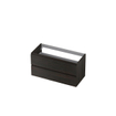 INK Wastafelonderkast - 100x40x52cm - 2 lades - greeploos - met houten keerlijst - MFC - Intens eiken SW439351