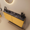 MONDIAZ TURE-DLUX 100cm toiletmeubel Ocher. EDEN wastafel Lava positie links. Met 1 kraangat. SW1103899