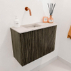 Mondiaz JOYA-DLUX 61.6cm toiletmeubel - ronding rechts kleur Shadow - Wastafel FAYE positie Links Zonder kraangat kleur Nata. SW1424976