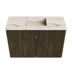 Mondiaz JOYA-DLUX 60cm toiletmeubel - kleur Shadow - Wastafel FAYE positie Midden 1 kraangat kleur Nata. SW1424949