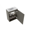 MONDIAZ TURE-DLUX Meuble de WC 40 cm Smoke. EDEN lavabo Opalo position à gauche. Avec 1 trou de robinet. SW1104574