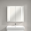 Villeroy & Boch My View 14+ armoire de toilette avec miroir - avec 2 portes avec éclairage LED vertical 80x75x17.3cm - incl. boîte à médicaments verrouillable 1025444
