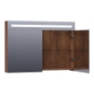 BRAUER Promise Deluxe armoire de toilette - 100x70x15cm - avec éclairage direct - 2 portes miroir double face - Forêt Cacao SW370057