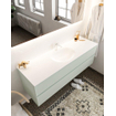 Mondiaz VICA Ensemble de meuble de salle de bain - 150cm - meuble sous-vasque gris - 2 tiroirs - lavabo moon milieu - 1 trou de robinet - version XL 60cm haut SW1090853