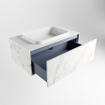 ENSEMBLE DE MEUBLE DE SALLE DE BAIN MONDIAZ ERIN - 80cm - carrara - 1 tiroir - lavabo centré - 1 trou de robinet - Talc SW697033