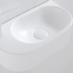 QeramiQ Fuente Ensemble lave-mains - 40x21.5x12cm - gauche - lisse - demi-rond - 1 trou de robinet - céramique - robinet de lave-mains blanc mat - clapet de vidage - siphon abaissé - blanc mat SW1232802