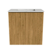 Mondiaz JOYA-DLUX 40cm toiletmeubel - kleur Oak - Wastafel FAYE positie Midden Zonder kraangat kleur Opalo. SW1422092