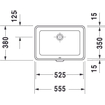 Duravit 2nd floor onderbouwwastafel zonder kraanvlak m. bevestiging 55.5x38cm m. WG wit 0290372