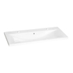 Saniclass Bari Meubelwastafel - 100x47x3.5cm - overloop - 1 wasbak - 2 kraangaten - keramiek - wit OUTLETSTORE STORE43380
