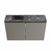 MONDIAZ TURE-DLUX Meuble de toilettes 80 cm Smoke. Lavabo EDEN Lava position gauche. Sans trou de robinet. SW1104070