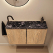 MONDIAZ TURE-DLUX Meuble toilette - 80cm - Washed Oak - EDEN - vasque Lava - position gauche - 1 trou de robinet SW1104108