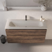 BRAUER Dune Medium Wastafel - 120cm - 1 wasbak - 1 kraangat - sintered stone - Ivory Travertin SW1477948