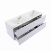 MONDIAZ VICA-DLUX Ensemble meuble de salle de bains - 130cm - sous-ensemble cale - 2 tiroirs - lavabo encastré cloud double - sans trous de robinet - version hauteur 60cm - frape SW1089014