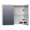 BRAUER Plain Spiegelkast - 80x70x15cm - 2 links/rechtsdraaiende spiegeldeuren - MDF - mat wit SW393105
