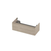 INK Wastafelonderkast - 100x45x35cm - 1 lade - greeploos - met houten keerlijst - MFC - Ivoor eiken SW798512