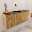 Mondiaz JOYA-DLUX 90cm toiletmeubel - kleur Oak - Wastafel FAYE positie Midden Zonder kraangat kleur Lava. SW1422041
