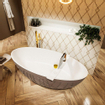 MONDIAZ HOLM Baignoire îlot - 180x85cm - Fumée/talc SW491447
