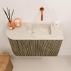 Mondiaz JOYA-DLUX 61.6cm toiletmeubel - ronding links kleur Dusk - Wastafel FAYE positie Rechts Zonder kraangat kleur Frappe. SW1423083