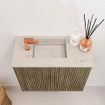 Mondiaz JOYA-DLUX Meuble de salle de bains 50cm - couleur Dusk - Vasque FAYE position Gauche 1 trou de robinet couleur Opalo. SW1423300