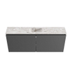 MONDIAZ TURE-DLUX Meuble toilette - 120cm - Dark Grey - EDEN - vasque Glace - position centrale - sans trou de robinet SW1103294