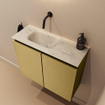 MONDIAZ TURE-DLUX Meuble toilette - 60cm - Oro - EDEN - vasque Ostra - position gauche - sans trou de robinet SW1104972