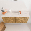 Mondiaz JOYA-DLUX 80cm meuble de toilette - couleur Chêne - Vasque FAYE position Milieu 1 trou de robinet couleur Ostra. SW1422223