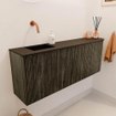 Mondiaz JOYA 111.6cm meuble de salle de bains - arrondi droit couleur Shadow - Vasque FAYE position Gauche Sans trou de robinet couleur Urban. SW1421531