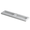 INK Pitch wastafel - 180x45x9cm - 2 wasbakken - 0 kraangaten - drain keramiek Calacatta mat SW693555