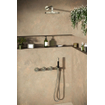 Hotbath Cobber IBS70 Ensemble de douche de tête encastré - bras mural 38,5 cm - douche de tête ronde 20 cm - douchette à main bâton - nickel brossé SW677985