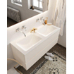 Mondiaz VICA ensemble de meuble de salle de bain - 120cm - meuble sous-vasque lin - 2 tiroirs - lavabo nuage double - sans trou de robinet version XL 60cm de haut SW1090468