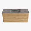 Mondiaz CIRO-DLUX Ensemble de meubles de salle de bains - 120x45x50cm - vasque en solid surface Sombra - 1 lavabo au milieu - sans trous de robinet - 2 tiroirs - Chêne SW1531299